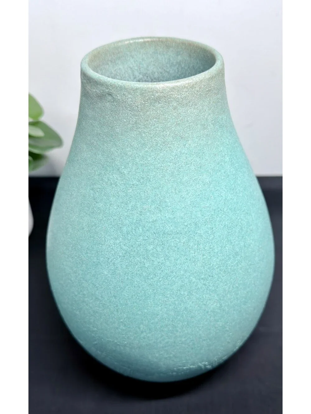 MCM style West Elm Turquoise matte pottery Vase